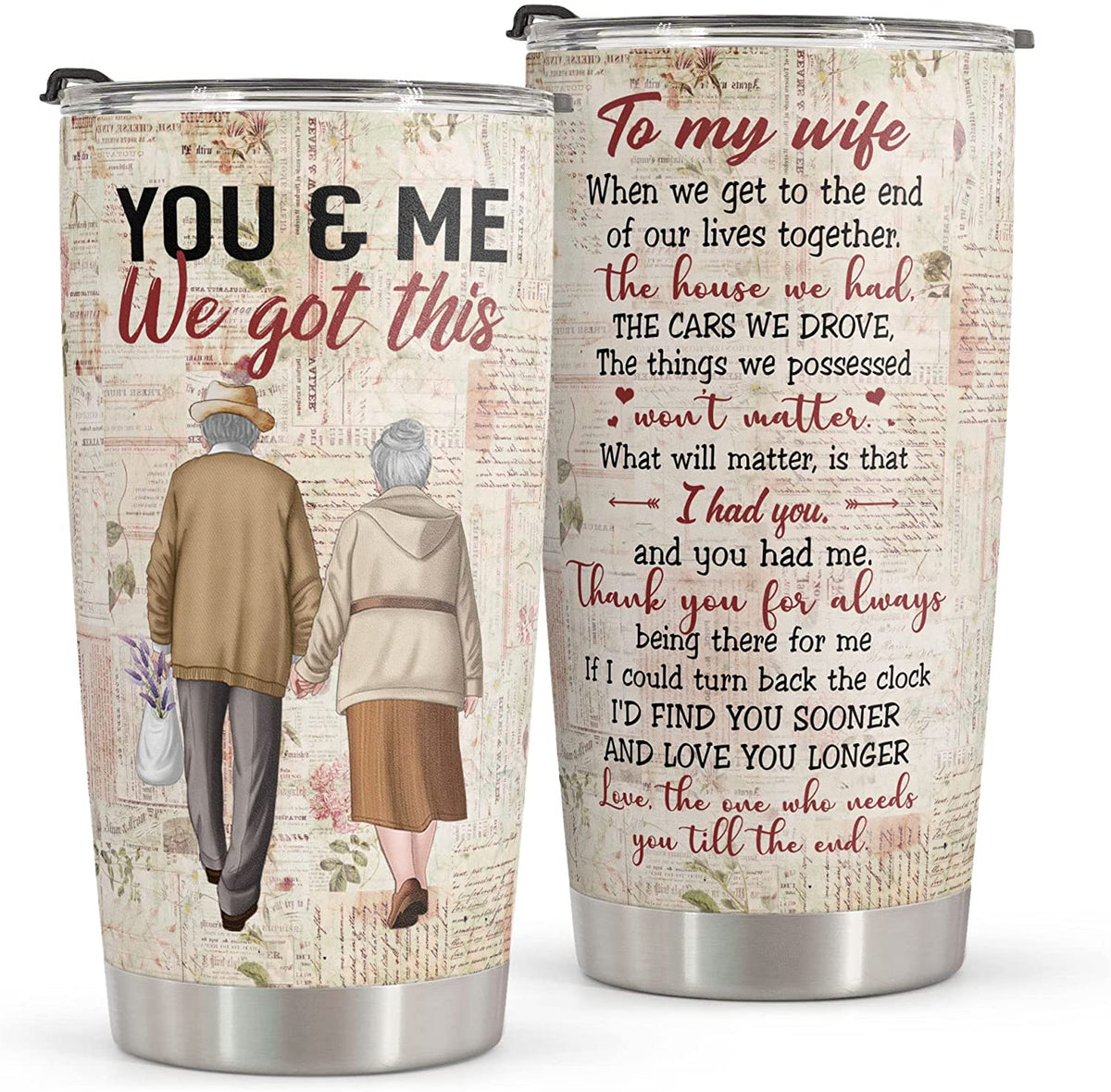 Wife Tumbler, Gifts For Her - Birthday Gifts for Wife & Gifts for Her For Anniversary - Mothers Day Gifts for Wife From Husband Romantic Gift For Her - Stainless Steel Tumbler