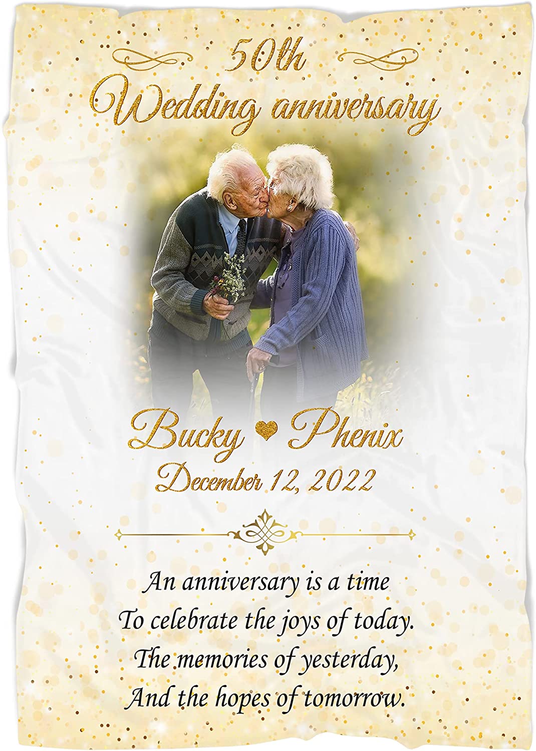 50Th Anniversary Blanket 50Th Anniversary Wedding Gifts Valentine Gifts For 50Th Golden Wedding For Parents, Grandparents 50Th Anniversary 50 Years As Mr And Mrs