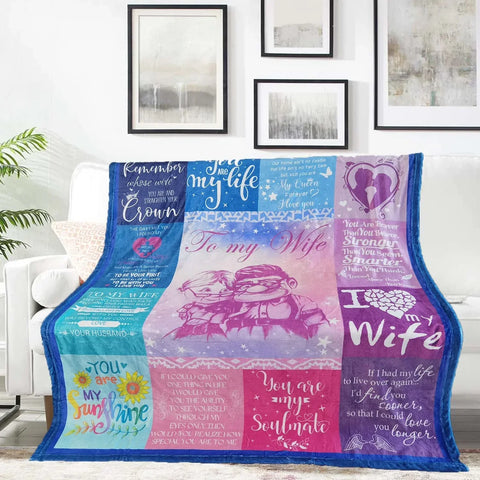 Valentine Wedding Anniversary Romantic Gifts for Wife, Valentine Anniversary Blanket for Her, to My Wife Blanket, Blanket For Sofa Badding Couch