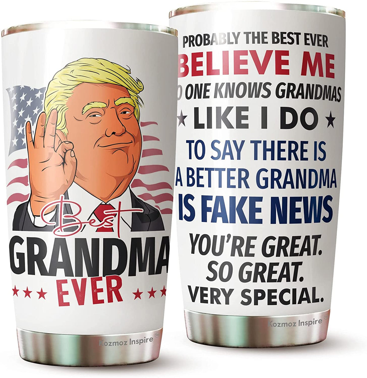 Grandma Tumbler, Best Grandma Ever Tumbler - Great Grandma Trump Tumbler - Funny Trump Gift For Grandma - Birthday, Christmas, Mother's Day Tumbler Gifts for Grandma