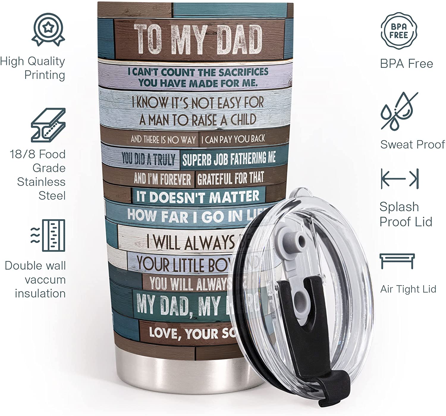 To My Dad Tumbler Gift From Son - Father and Son Best Friend For Life - Birthday Gifts for Dad Stepdad From Son - Fathers Day Gifts From Son For Dad Step Dad