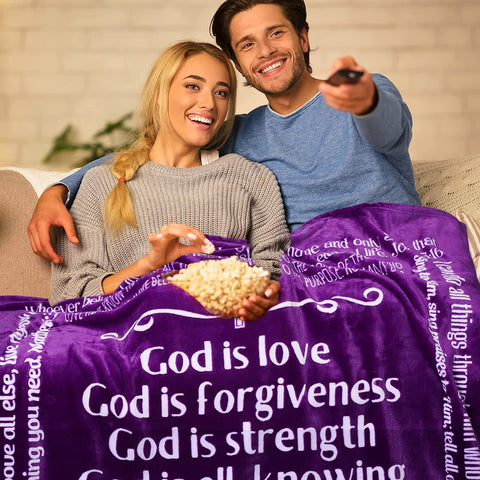 Christian Gifts for Women or Men, Religious Blanket with Bible Verses, Faith, Catholic, Spiritual, Church, Inspirational Gifts, Christian Home Decor