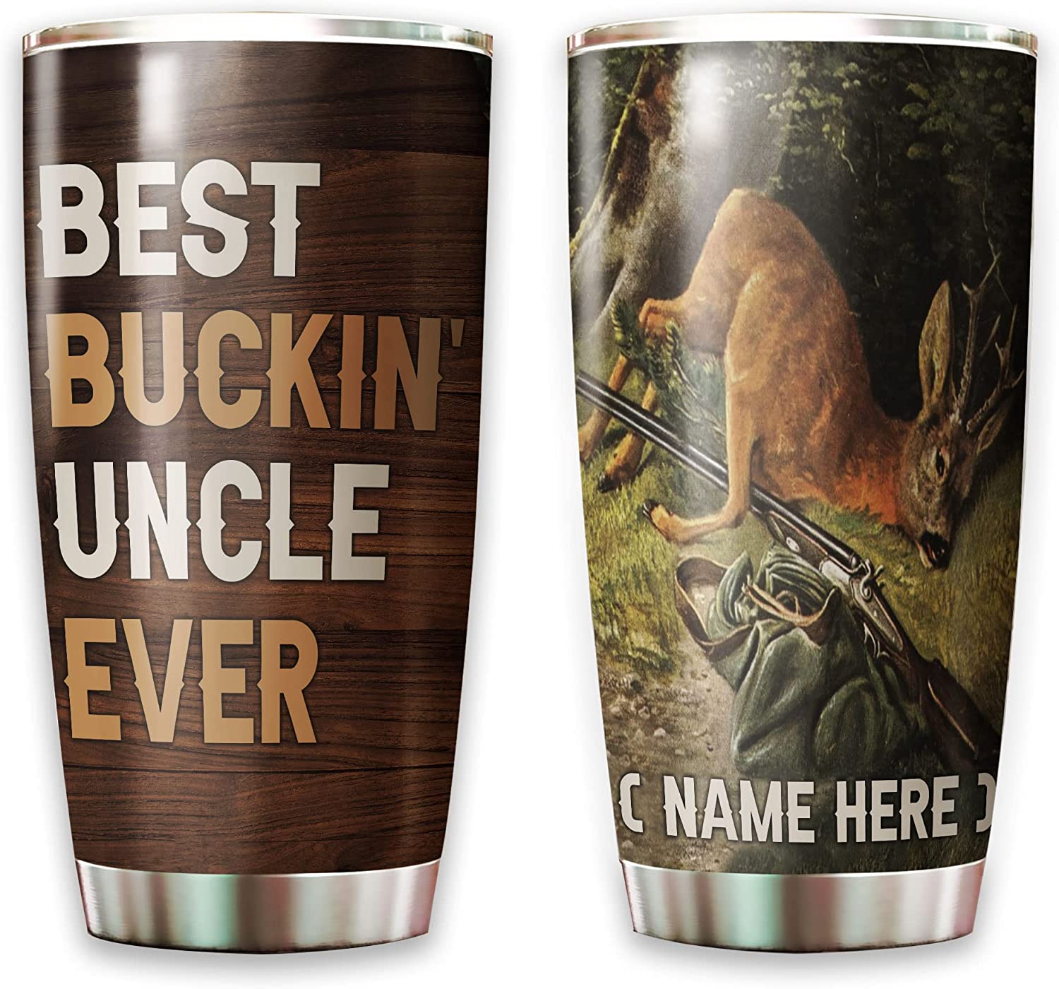 Uncle Tumbler, Uncle Present from Niece Personalized Deer Tumbler, Best Bucking Uncle Ever Tumblers for Men Deer Hunting Insulated Tumbler for Father's Day Birthday Present