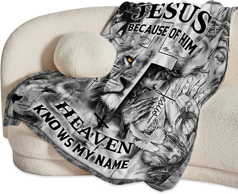 Jesus Blanket Christian Gifts for Prayers Men Women Jesus and Lion Throw Blanket for Adults Ultra Soft Cozy Fleece Blanket for Couch Sofa Bed