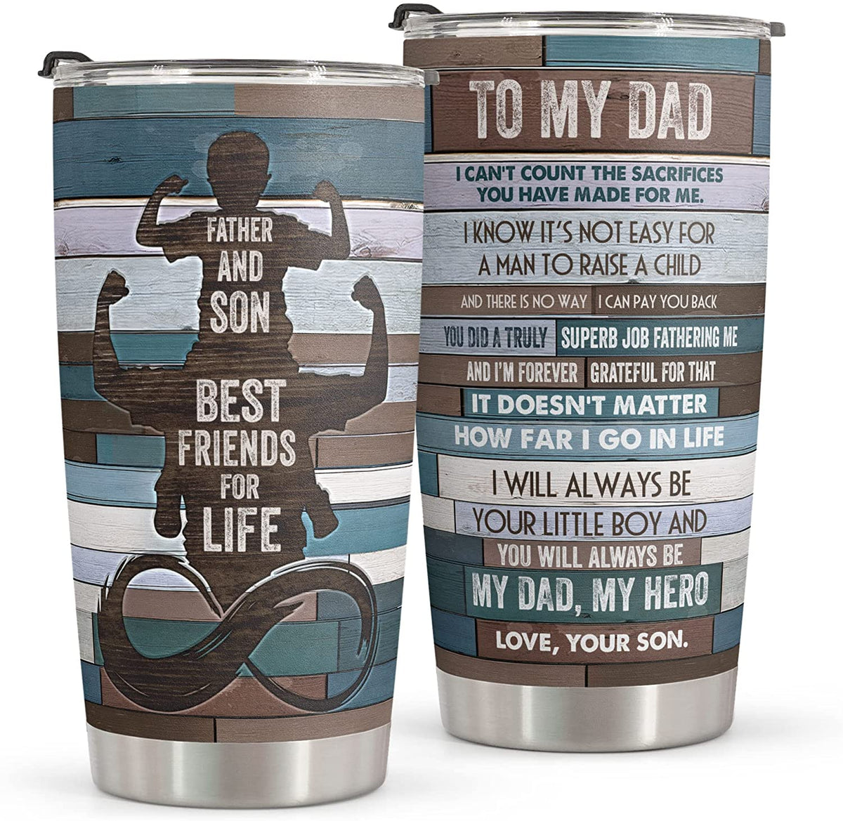 To My Dad Tumbler Gift From Son - Father and Son Best Friend For Life - Birthday Gifts for Dad Stepdad From Son - Fathers Day Gifts From Son For Dad Step Dad