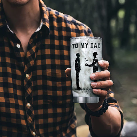 Father's Day Gift from Son Insulated Travel Mug - Father And Son Stainless Steel Tumbler Cup with Lid - Gifts for Dad on Father's Day, Birthday, Christmas, Valentine's Day