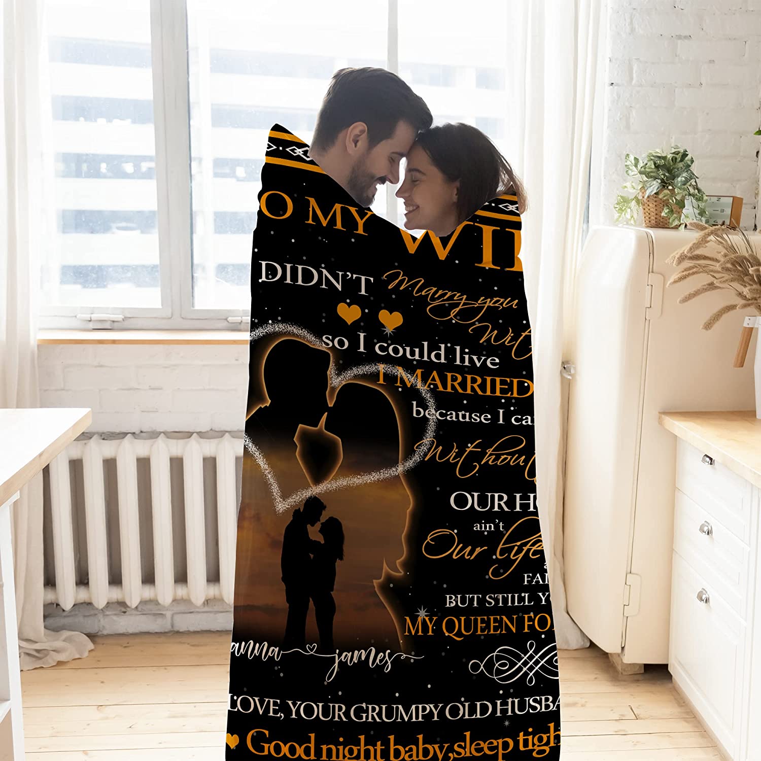 To My Wife Blanket From Husband Personalized Name Blanket For Wife - Wife Birthday Gifts For Her From Husband For Women