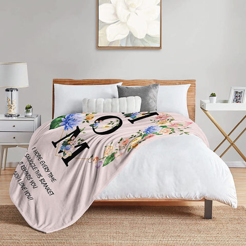 Birthday Gifts for Mom, Gifts for Mom Blanket, Mom Gifts from Daughter/Son, Best Mom Ever Gifts, Throw Blanket, I Love You Mom Gifts