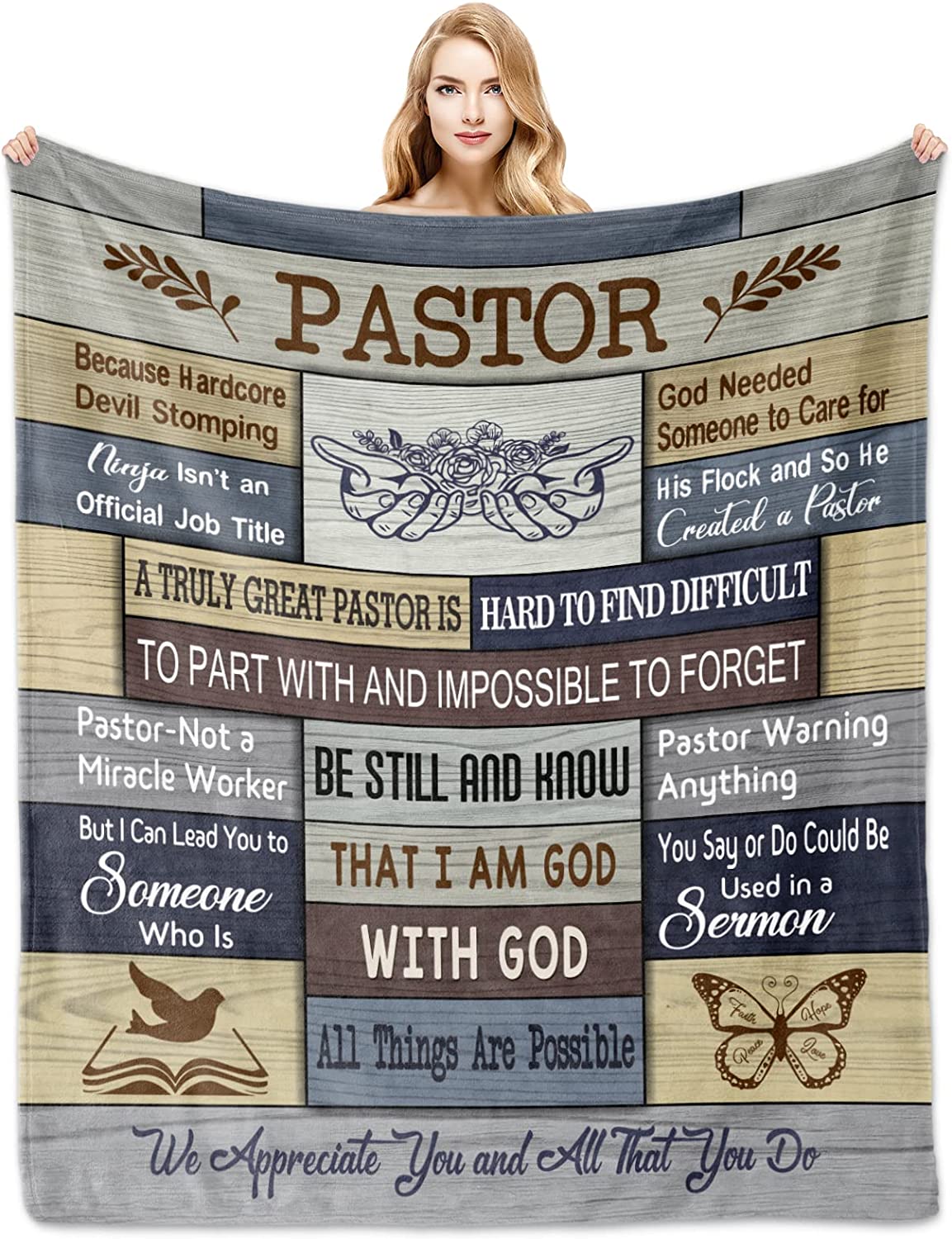 Pastor Appreciation Gifts, Gifts for Pastor Blanket, Christian Gifts for Men Religious, Pastor Gift Ideas for Birthday Christmas Fathers Day