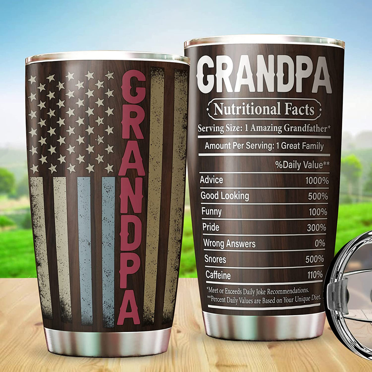 Grandpa Tumbler, Grandpa Nutritional Facts Tumbler , Gifts for Grandpa From Daughter Son Wife Kids, Tumbler For Grandpa, Funny Gift For Dad Father