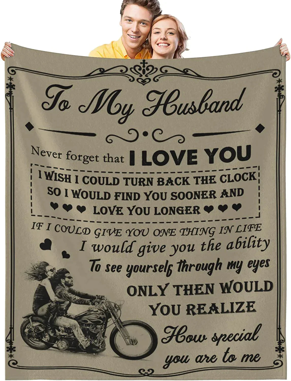 to My Husband Blanket from Wife, Valentine Birthday Gifts for Husband, Wedding Anniversary Romantic Gifts for Him, Christmas Valentines Thanksgiving