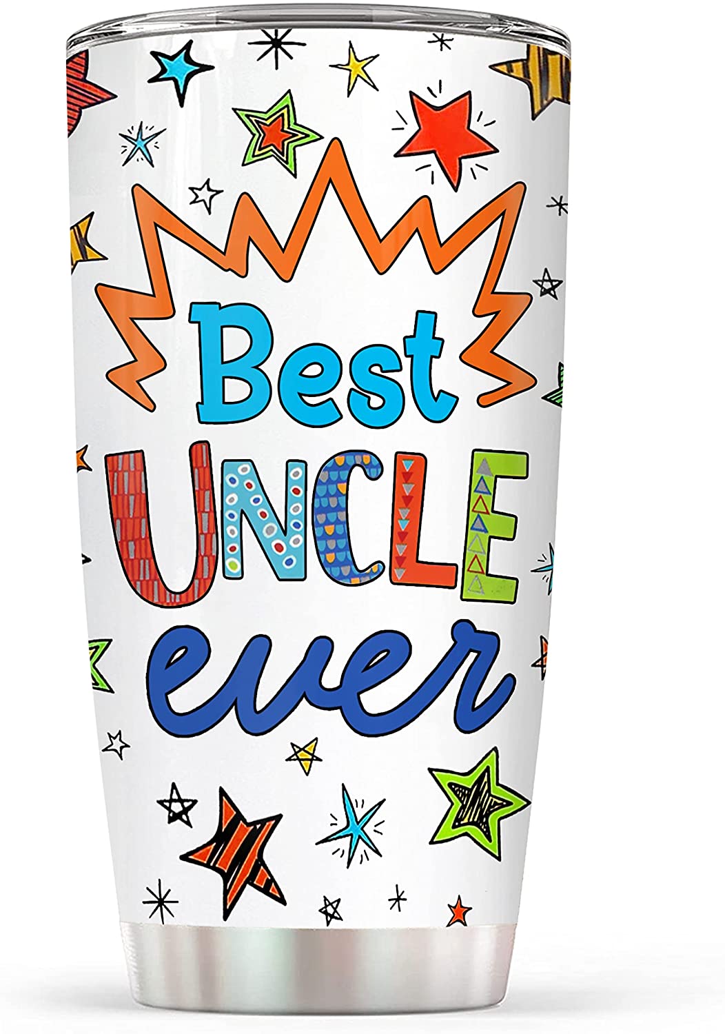 Uncle Tumbler, Uncle Mug - Insulated Stainless Steel Tumbler with Lid - Uncle Gifts from Niece Nephew on Christmas Birthday - Fathers Day Gift for Uncle