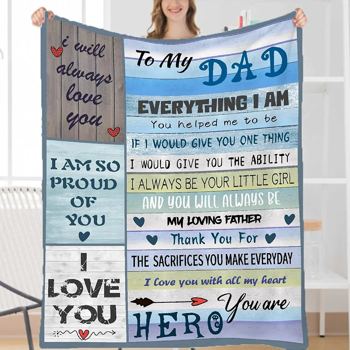 to My Dad Blanket Gifts from Daughter Son to My Dad Blanket Men Gifts for Fathers Day Birthday Christmas Valentines Day Gift Ideas