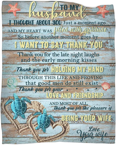 To My Husband Blanket From Wife Anniversary Birthday Fathers Day Gifts For Husband Couples Newly Engaged