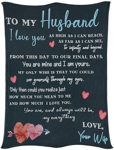 To My Husband Gifts From Wife - Love And Kisses Your Wife Blanket Fathers Day Blanket Blankets For Bedding Sofa And Travel