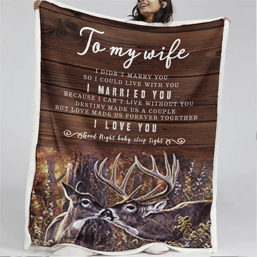 To My Wife Blanket From Husband, Customized Blanket Gift For Wife, Birthday Anniversary Valentine Christmas Gift