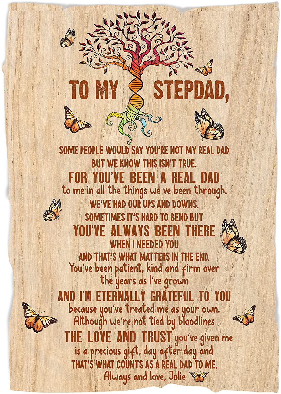 To My Stepdad Blanket - Custom Blanket For Stepfather| Thoughtful Gift For Stepfather From Stepdaughter Stepson Stepchild| Stepdad Christmas Stepdad Father'S Day Stepdad Gift| Jb98 (60X80 Inch)