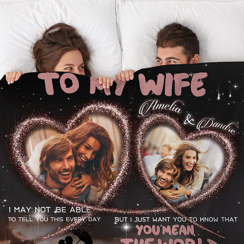 Wife Gift Blanket From Husband Custom Pictures & Names Blanket Birthday Anniversary Christmas Gifts For Wife Women