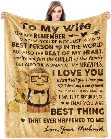 To My Wife Gifts From Husband That You Are The Best Thing, Throw Blankets Gift Ideas For Birthday Christmas Valentines Mothers Day