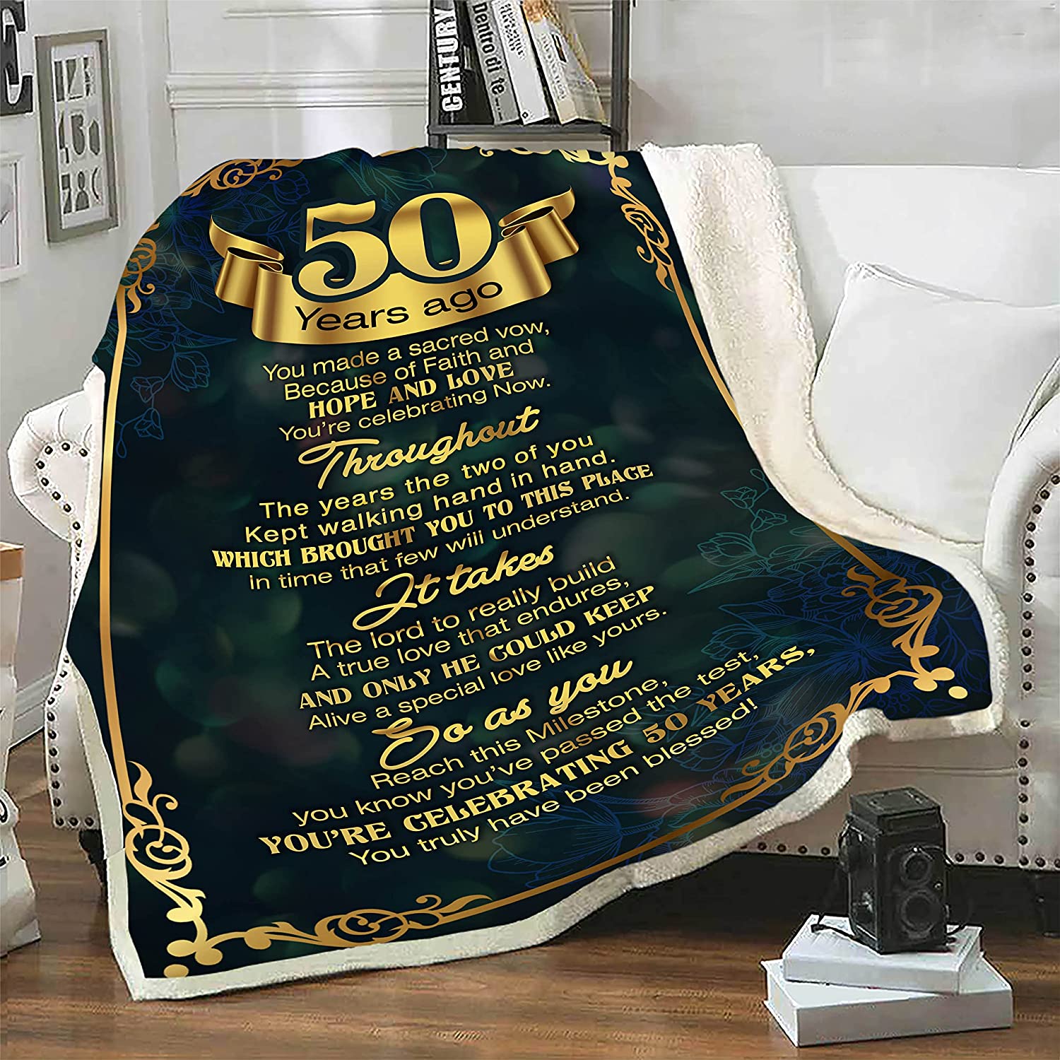 50Th Anniversary Blanket, Love That Last A Lifetime, Customized Couples Blanket, Gift For Him/Her, Custom Wedding Year, Best & Premium Quality, Wedding Gifts, Anniversary, Super Soft And Warm Blanket