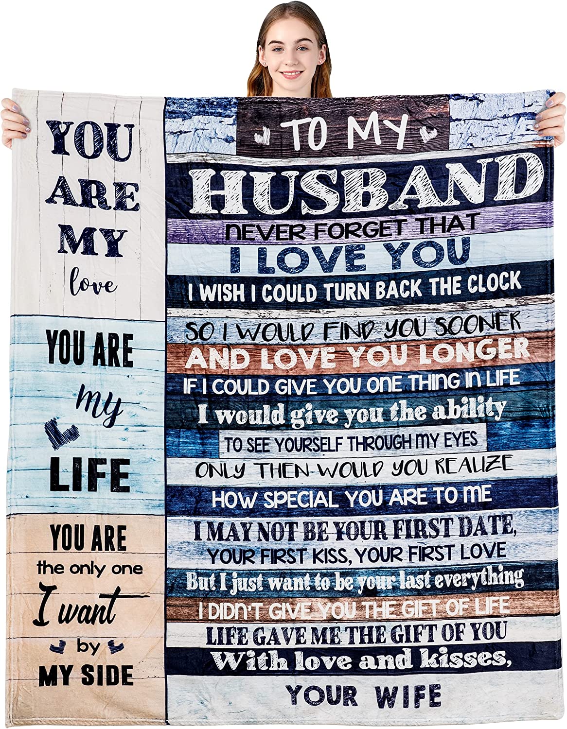 Anniversary Valentines Gifts for Husband Boyfriend, You are My Life Wedding Christmas Blankets Gifts to My Husband, Fleece Blankets Soft Bedding Sofa