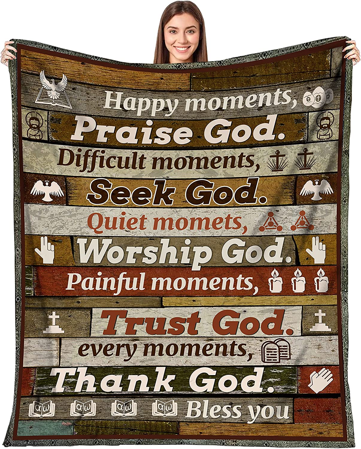 Christian Gifts Blanket for Women Men Soft Religious Blanket with Bible Verse Healing Blanket Fuzzy Plush Scripture Blanket Spiritual Gifts