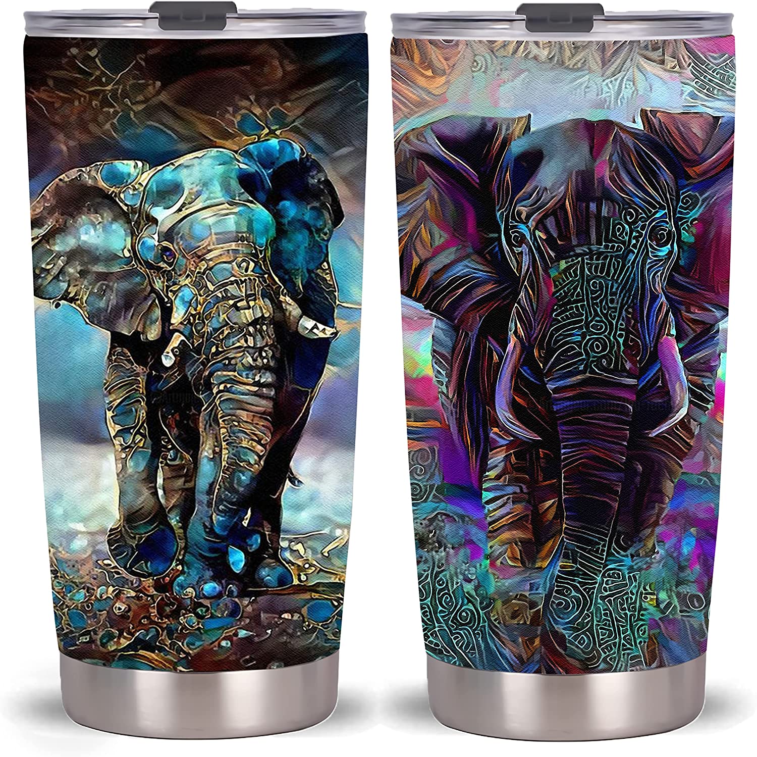 War Elephant Tumbler-Stainless Steel Travel Mug With Lid And Straw (War Elephant Tumbler) One Tumbler Cup