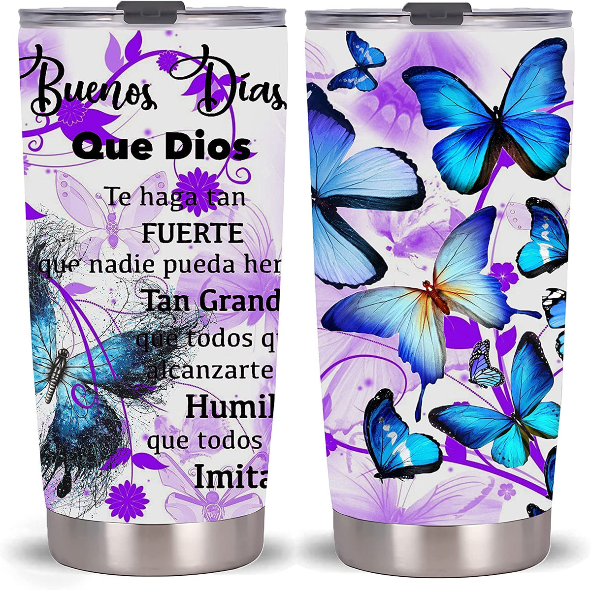 Butterfly Tumbler-Stainless Steel Travel Mug With Lid And Straw ( Butterfly Tumbler )