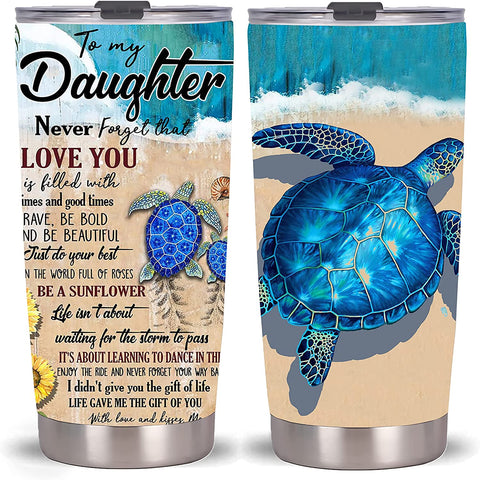 Sea Turtle Tumbler-Stainless Steel Travel Mug With Lid And Straw ( Sea Turtle Tumbler )