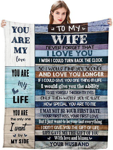 To My Wonderful Wife From Husband - I Love You Forever And Always Old Couple Personalized Fleece Blanket