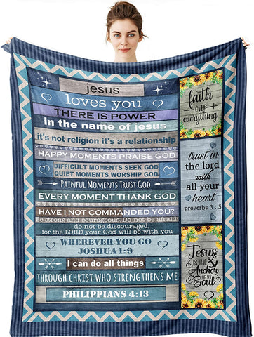 Christian Gifts for Women Faith - Religious Birthday Gifts for Women Men Blanket - Spiritual Inspirational Gifts for Women - Healing Throw Blankets