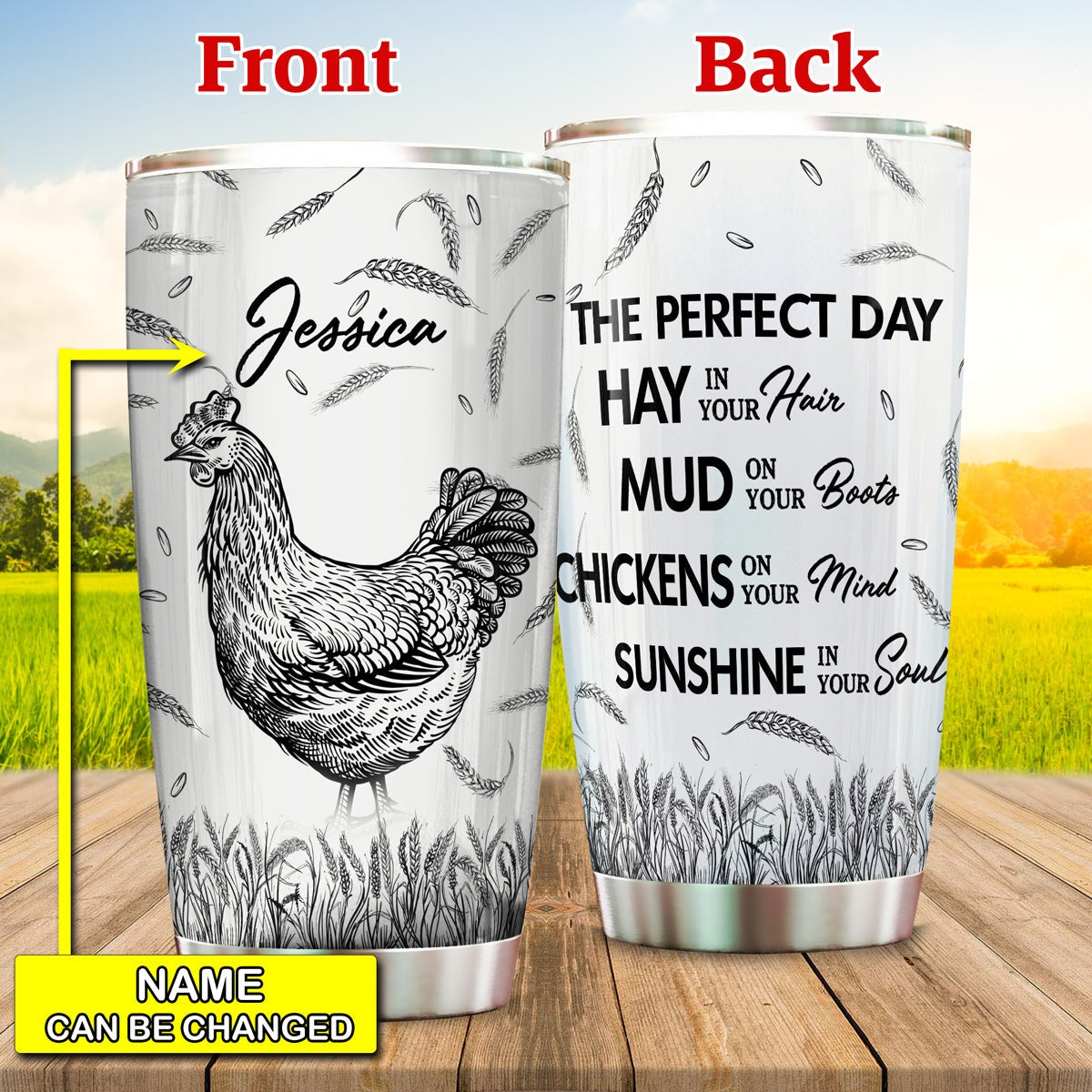 Personalized Chicken Tumbler, Chicken The Perfect Day Personalized Tumbler, Gift For Chicken Lovers