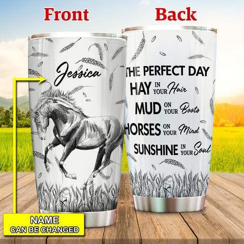 Horse Personalized Tumbler, Horse The Perfect Day Personalized Tumbler, Gift For Horse Lover