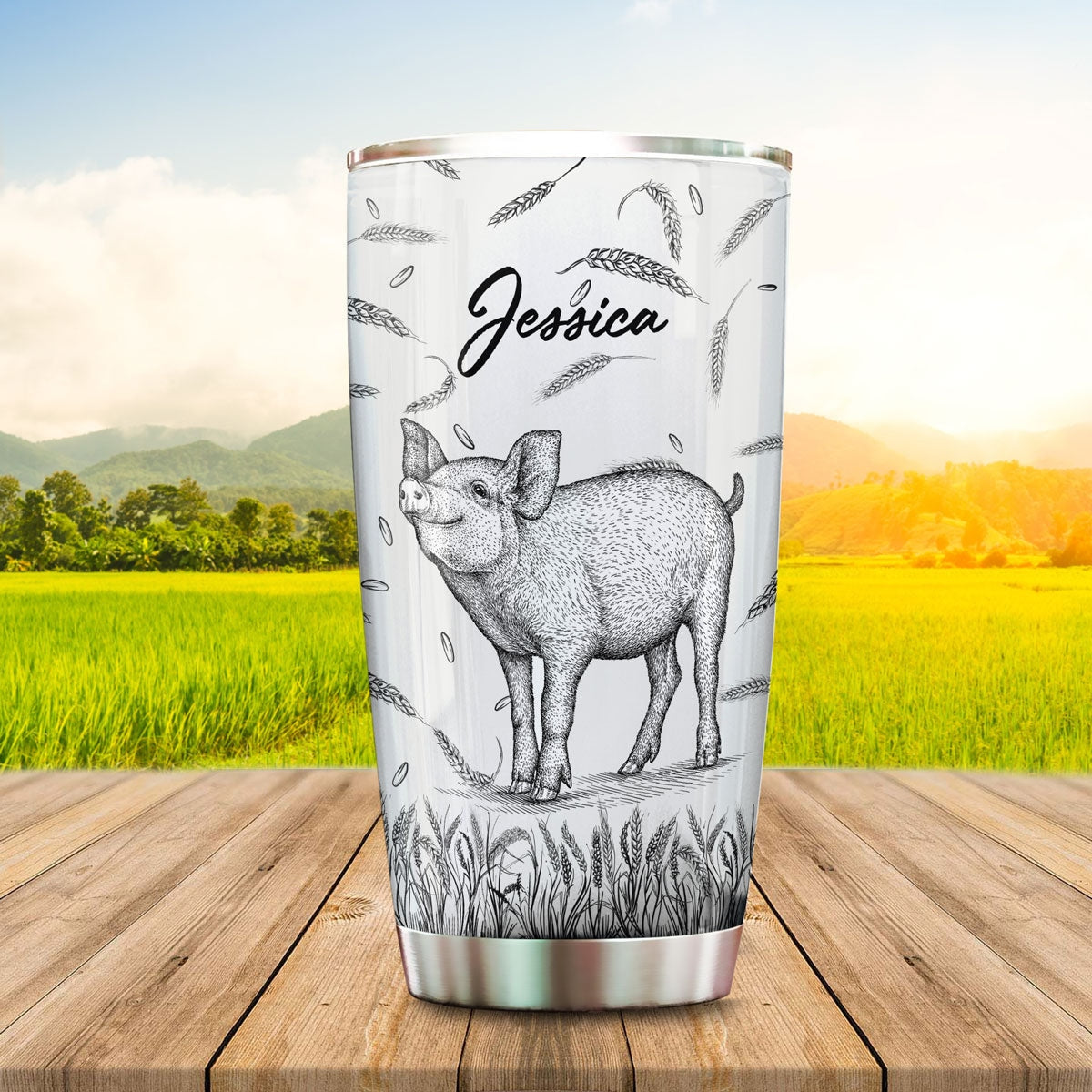 Pig The Perfect Day Personalized Tumbler, Personalized Pig Tumbler, Gift For Animal Lovers