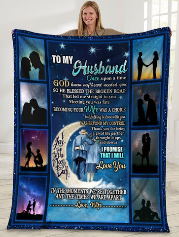 To My Husband Once Upon A Time God Knew My Heart Needed You Husband And Wife Old Couple Sherpa Blanket