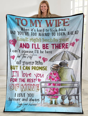 To My Wife When It'S Hard To Look Back Husband And Wife Sherpa Blanket