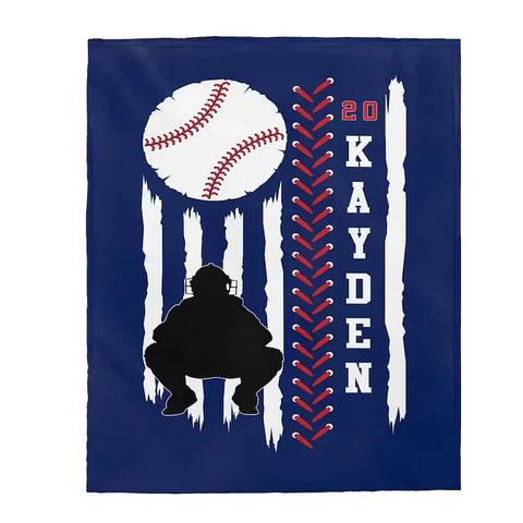 Baseball kid lover blanket, Birthday Sport Gift For Kid, Custom Name Number For Kid Personalized blanket