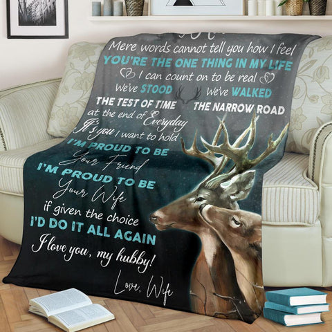 To My Husband - I'M Proud To Be Your Wife, Hunting Deer Blanket