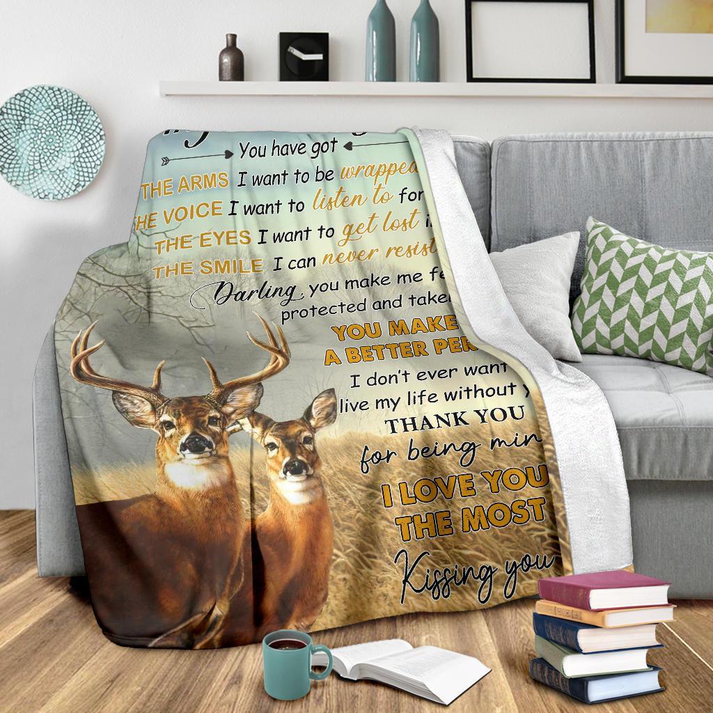 To My Wife - You Make Me A Better Person, Hunting Deer Blanket