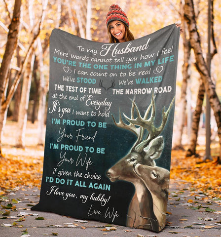 To My Husband - I'M Proud To Be Your Wife, Hunting Deer Blanket