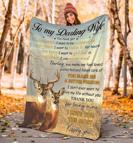 To My Wife - You Make Me A Better Person, Hunting Deer Blanket