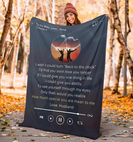 To My Wife Blanket Gift From Husband -Love Song To My Wife - Blanket Gift Valentine Birthday Anniversary Gift