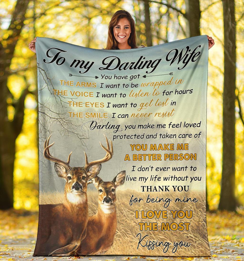 To My Wife - You Make Me A Better Person, Hunting Deer Blanket