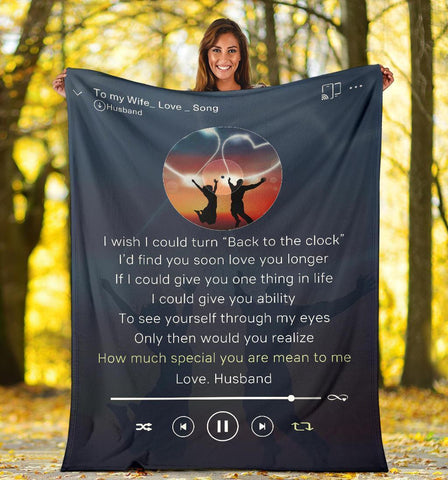 To My Wife Blanket Gift From Husband -Love Song To My Wife - Blanket Gift Valentine Birthday Anniversary Gift