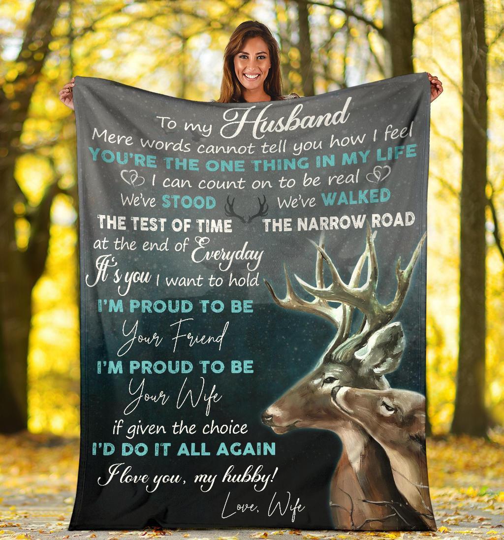 To My Husband - I'M Proud To Be Your Wife, Hunting Deer Blanket