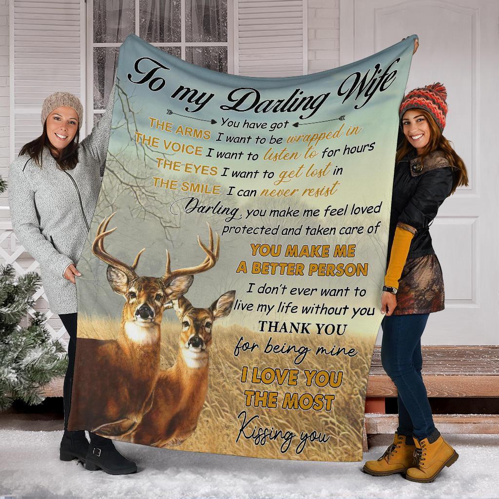 To My Wife - You Make Me A Better Person, Hunting Deer Blanket