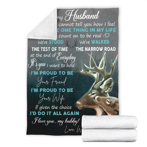 To My Husband - I'M Proud To Be Your Wife, Hunting Deer Blanket