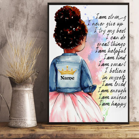 Birthday Gift For Black Girl You Are Beautiful Black Teenage Canvas, Birthday Christmas Anniversary Graduation Gift For Black Girl