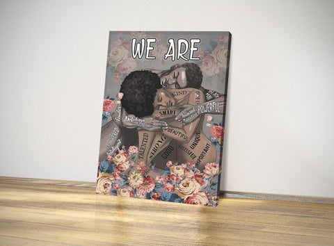 Black Couple Canvas Wall art, Valentine Birthday Healing Black History Gift For couple Her Him Wife Husband Black Spouse Art