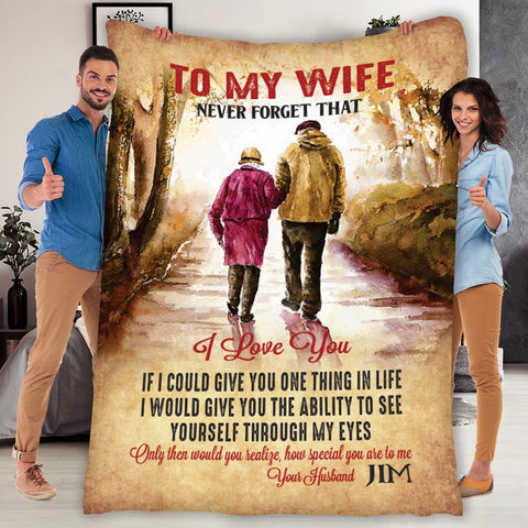 Birthday Gift For Wife Customized Blanket, Gift for Valentines Day Christmas Birthday Fleece Blanket Couple Gift Gift For Wife Gift For Her